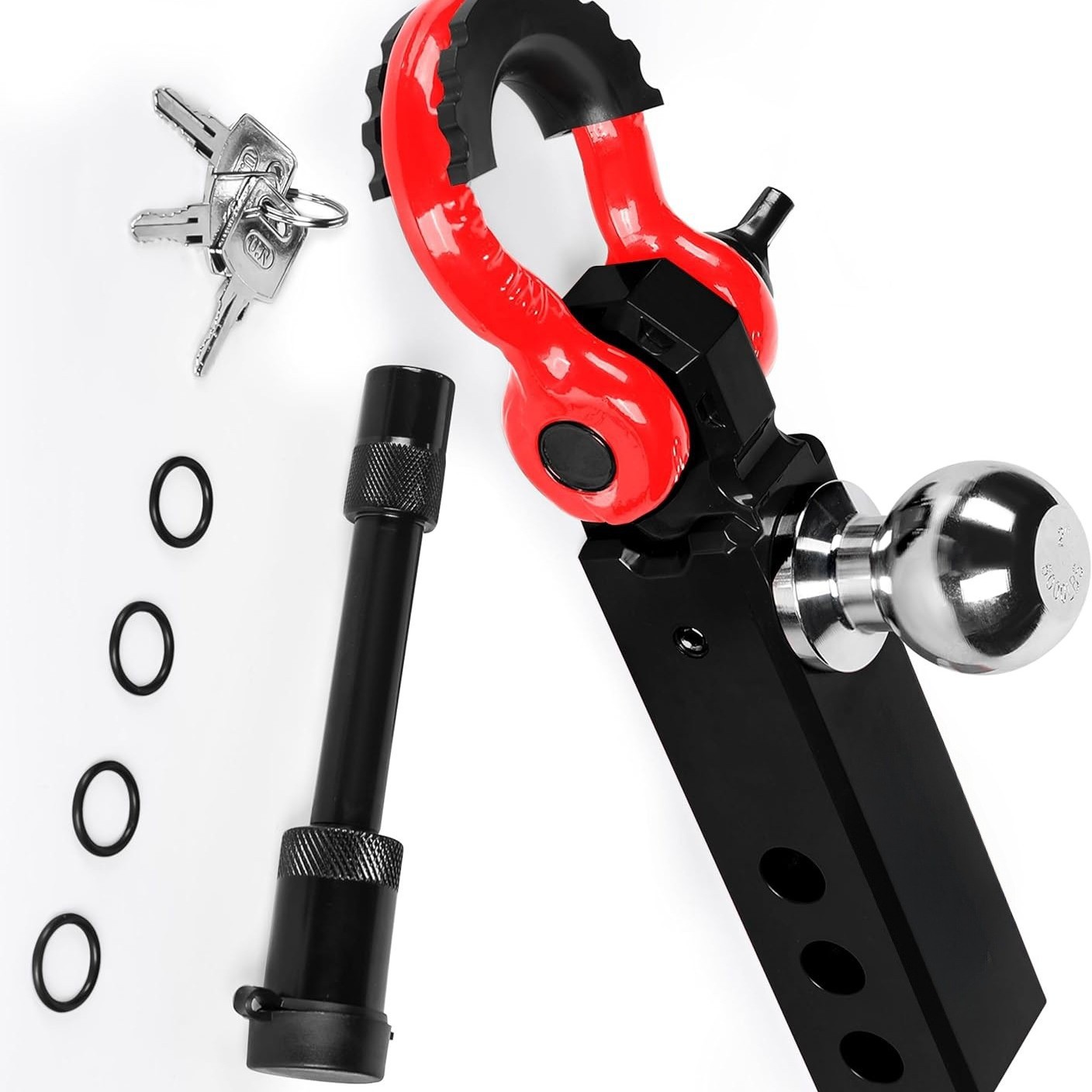 Automobile ball head trailer hook, RV towing hook, forged quality, extended solid ball head square mouth trailer arm details Picture