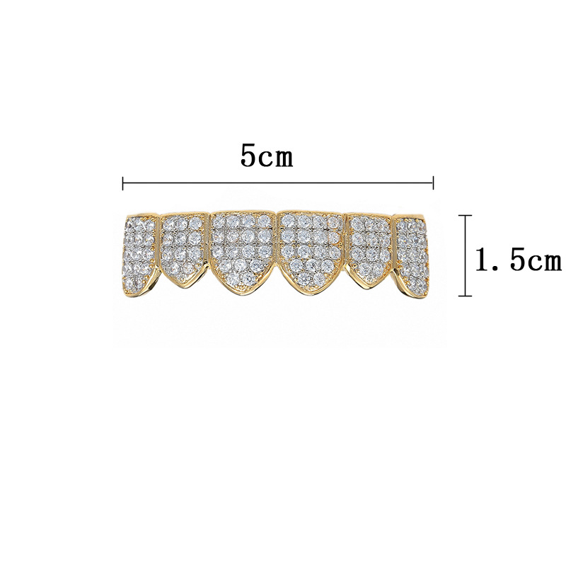 European and American braces, hip-hop accessories, micro-inset zircon braces, Halloween costumes, exaggerated and unique hip-hop factory supply details Picture