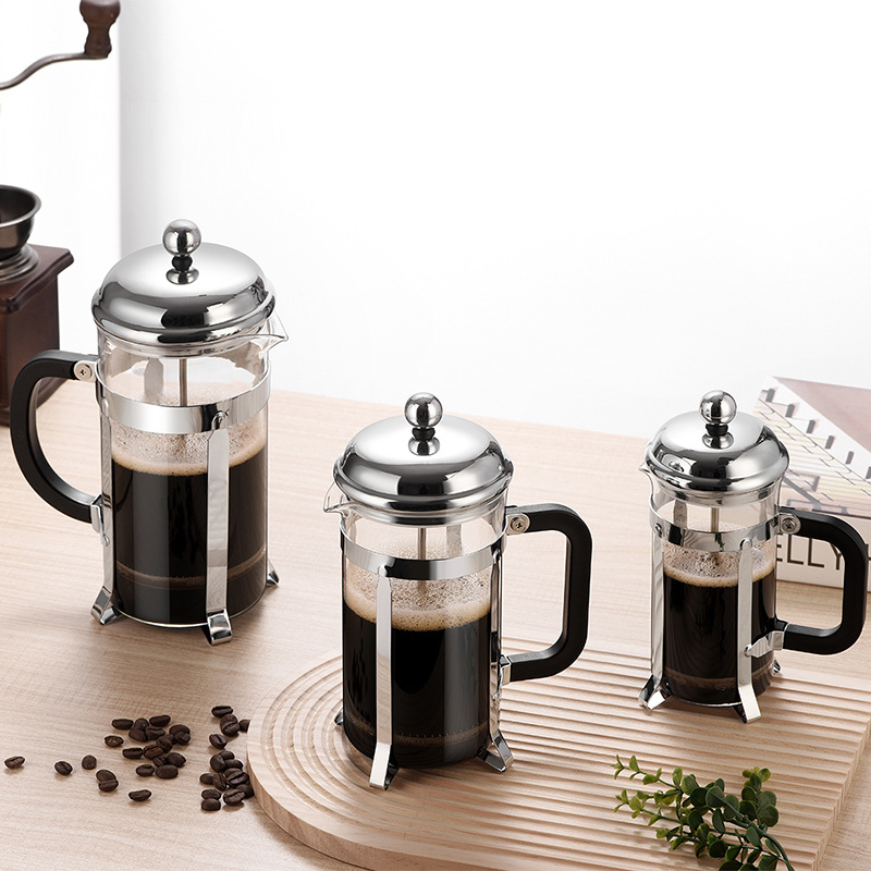 Glass press, household manual milk whisker, milk whipper, tea maker, hand coffee maker, French filter press details Picture