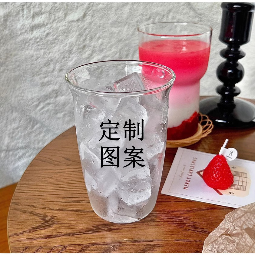 Customized glass cups, high borosilicate water cups, heat-resistant glass cups, Korean-style cups. Customized heat-resistant water cups and coffee cups based on your provided pictures full figure