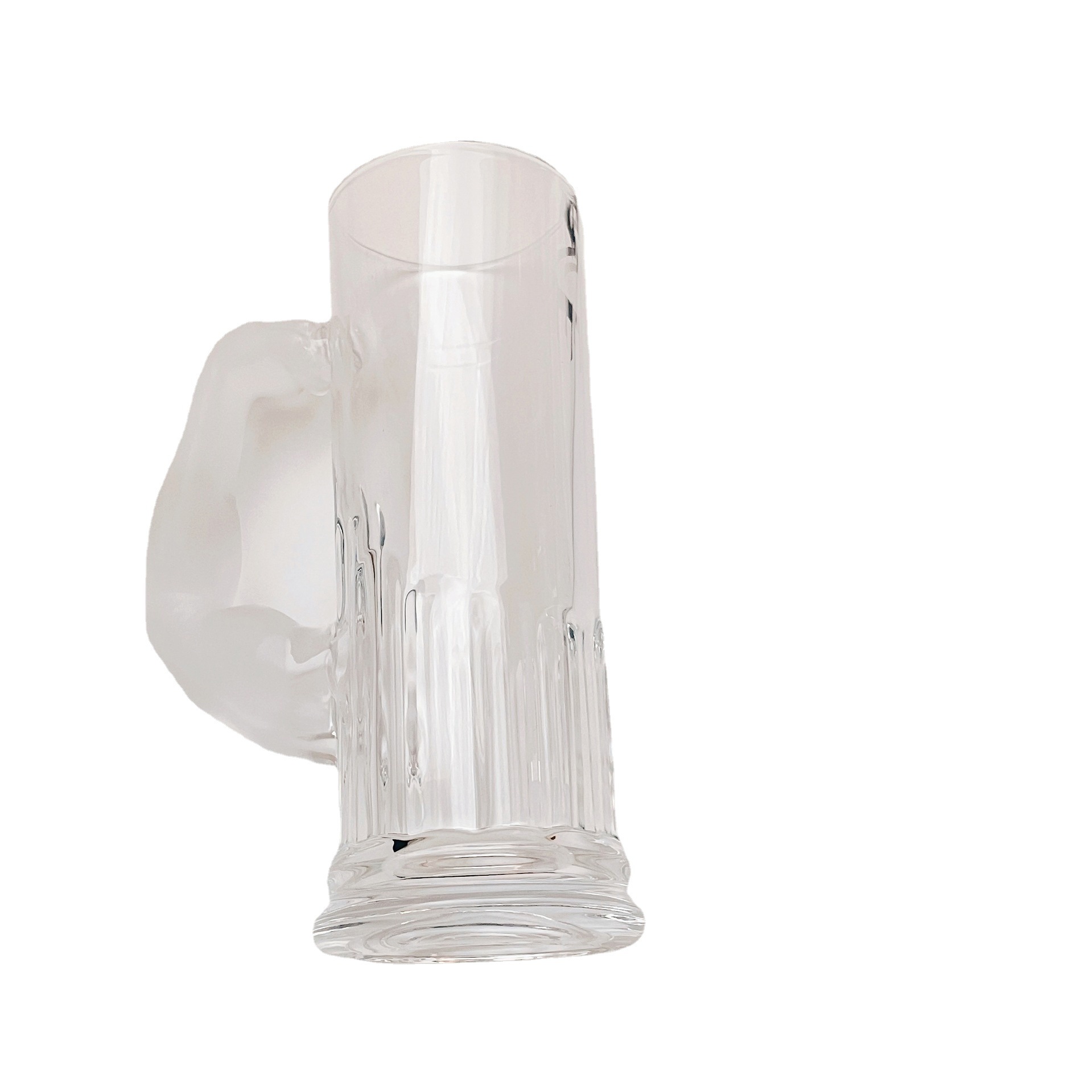 Wholesale of strongman frosted handle beer mugs, handle cups, large-capacity glass drinking cups, milk and juice cups Item Picture