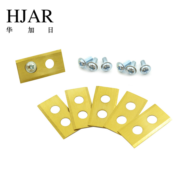 Huajia Ri Factory direct sales of double-hole stainless steel lawn mower blades WORX garden machinery blades Item Picture