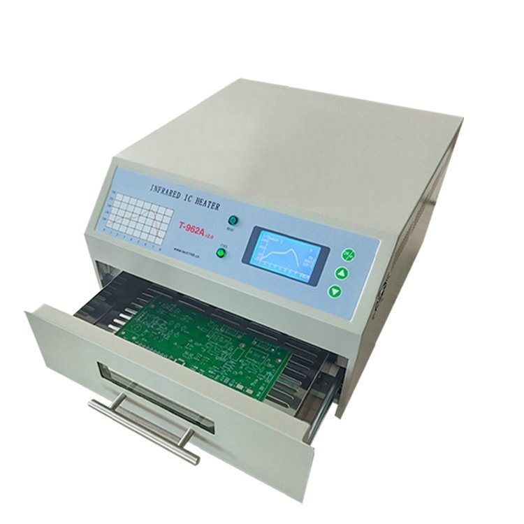 2023 New product SMT surface mount Desktop reflow Soldering Intelligent Infrared reflow Oven Reflow Soldering T962A v2.0 Specification drawing