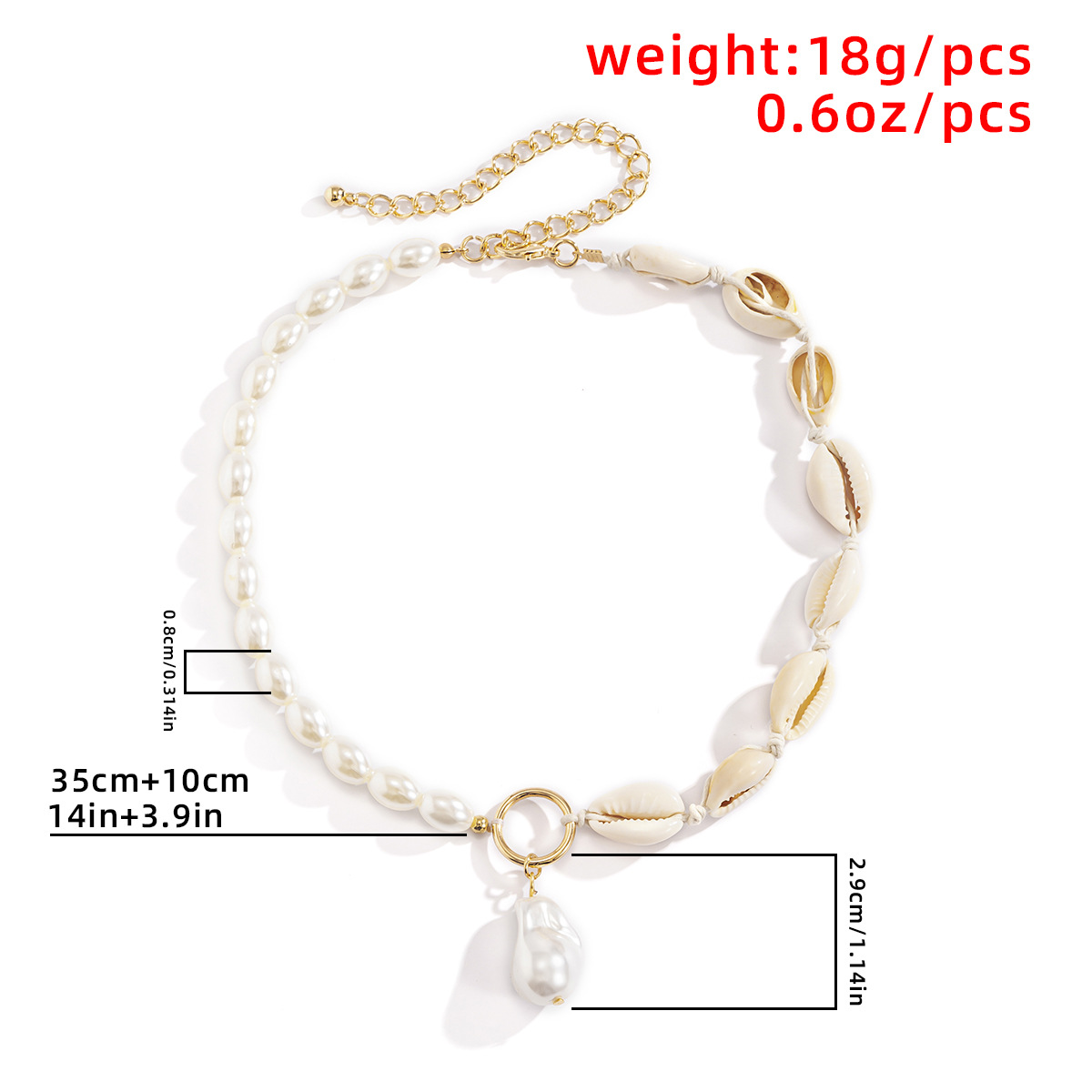 This is a versatile European and American cross-border accessory. It features a beach-style, shell-pieced, personalized collarbone chain and a minority ethnic pearl imitation necklace Application Scenario