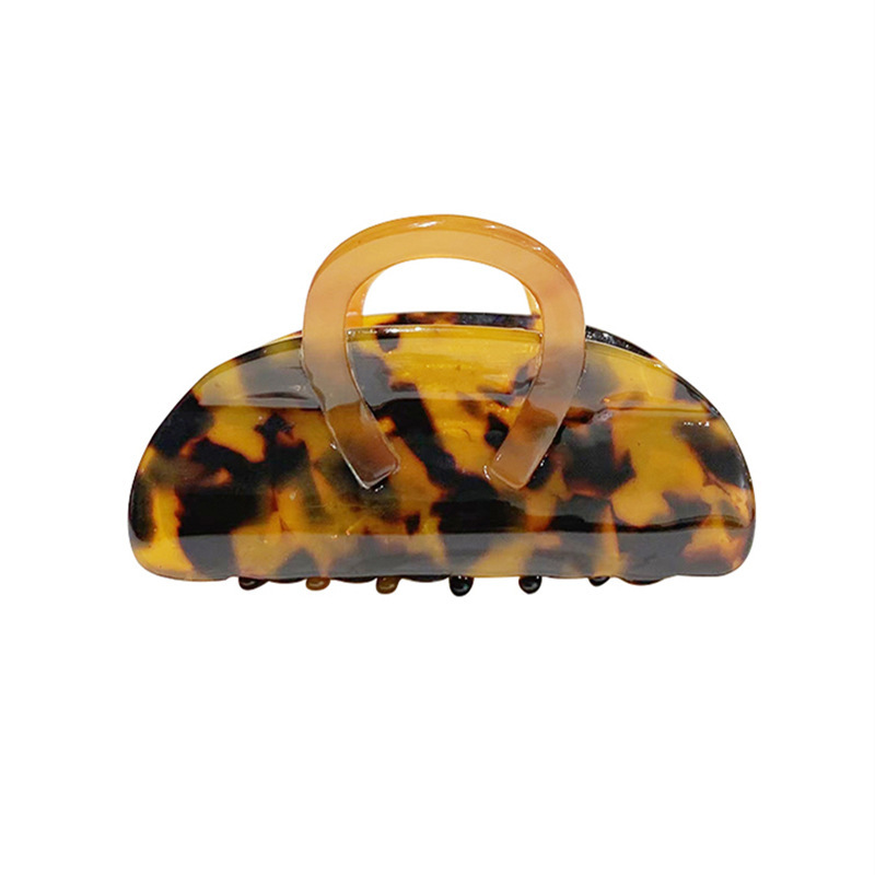 Dark series acetic acid hairpin tortoiseshell back hairpin for women, large and elegant updo hairpin, medium size leopard print shark hairpin Item Picture