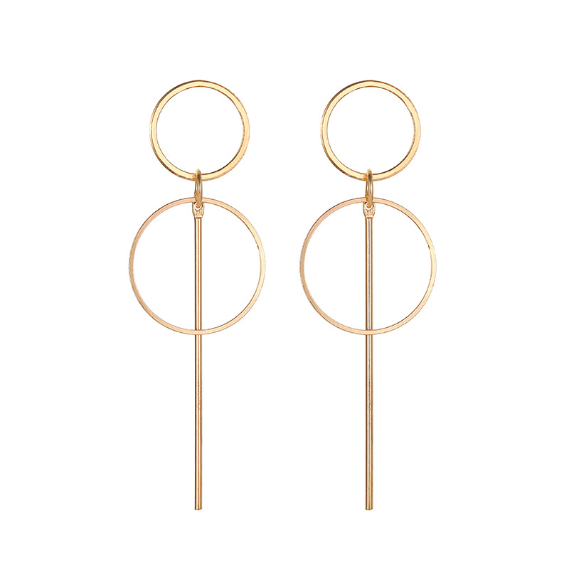The same style of earrings is simple and versatile, featuring long geometric stud earrings for women Item Picture