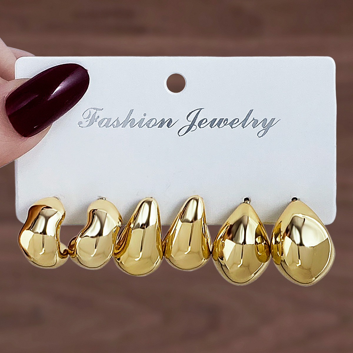 European and American cross-border retro fashion exaggerated C-shaped earring set, personalized ear rings, gold and silver CCB card earrings for women full figure