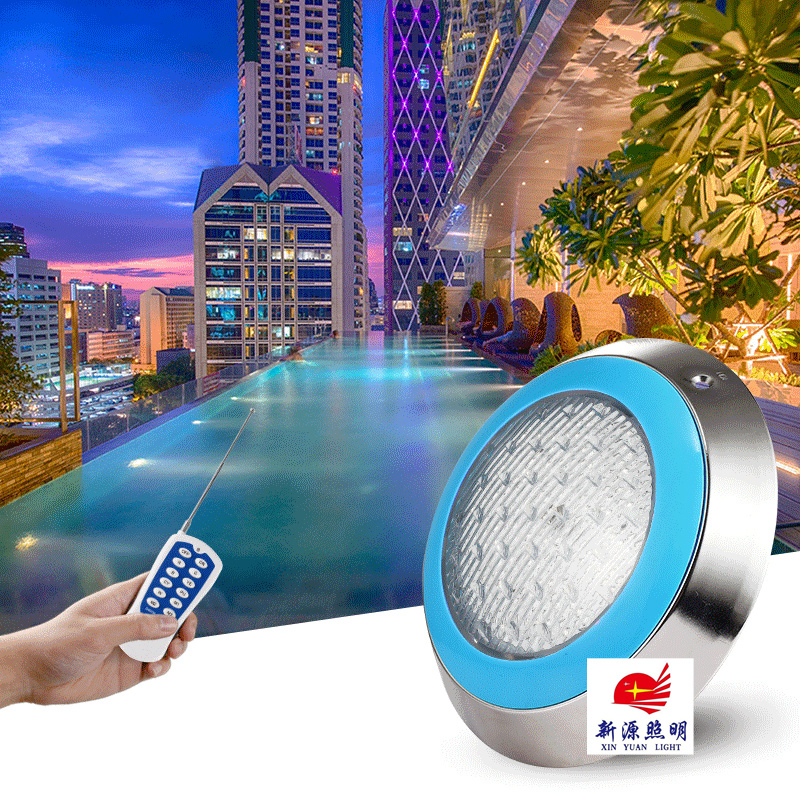 LED不锈钢挂壁式泳池灯 水底七彩RGB水池泳池壁灯景观水下灯具