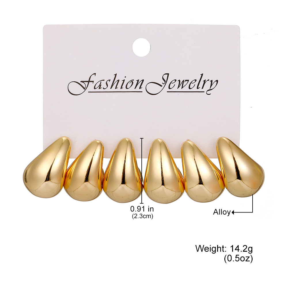 Amazon's best-selling teardrop earring set, a niche European and American high-end design earring, fashionable and versatile commuting earrings details Picture