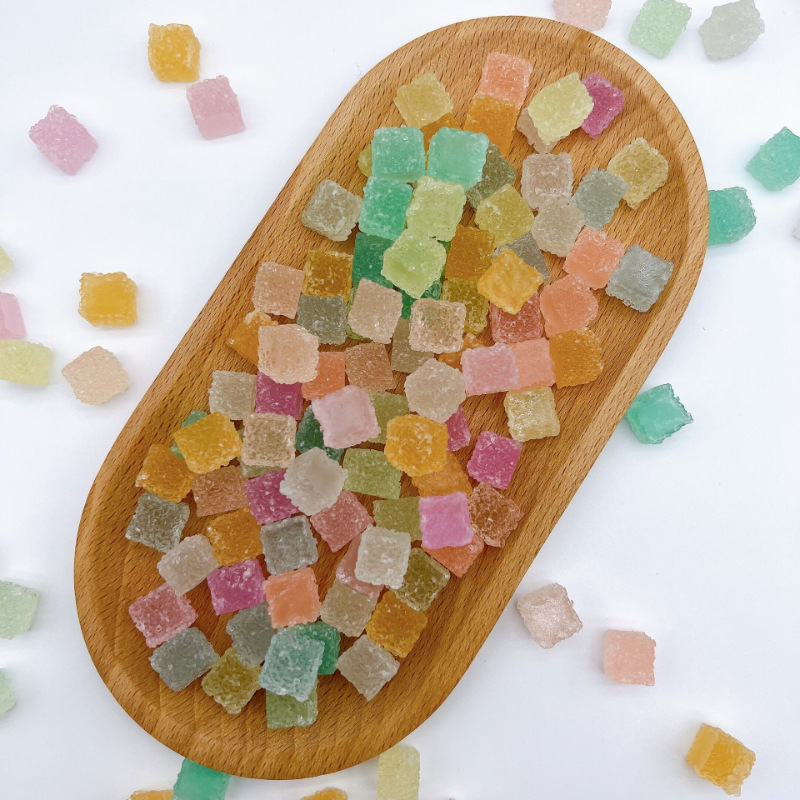 Luminous cube candy Douyin, the same style of simulated soft candy three-dimensional miniature food toy, colorful candy jewelry, DIY handmade accessories Specification drawing