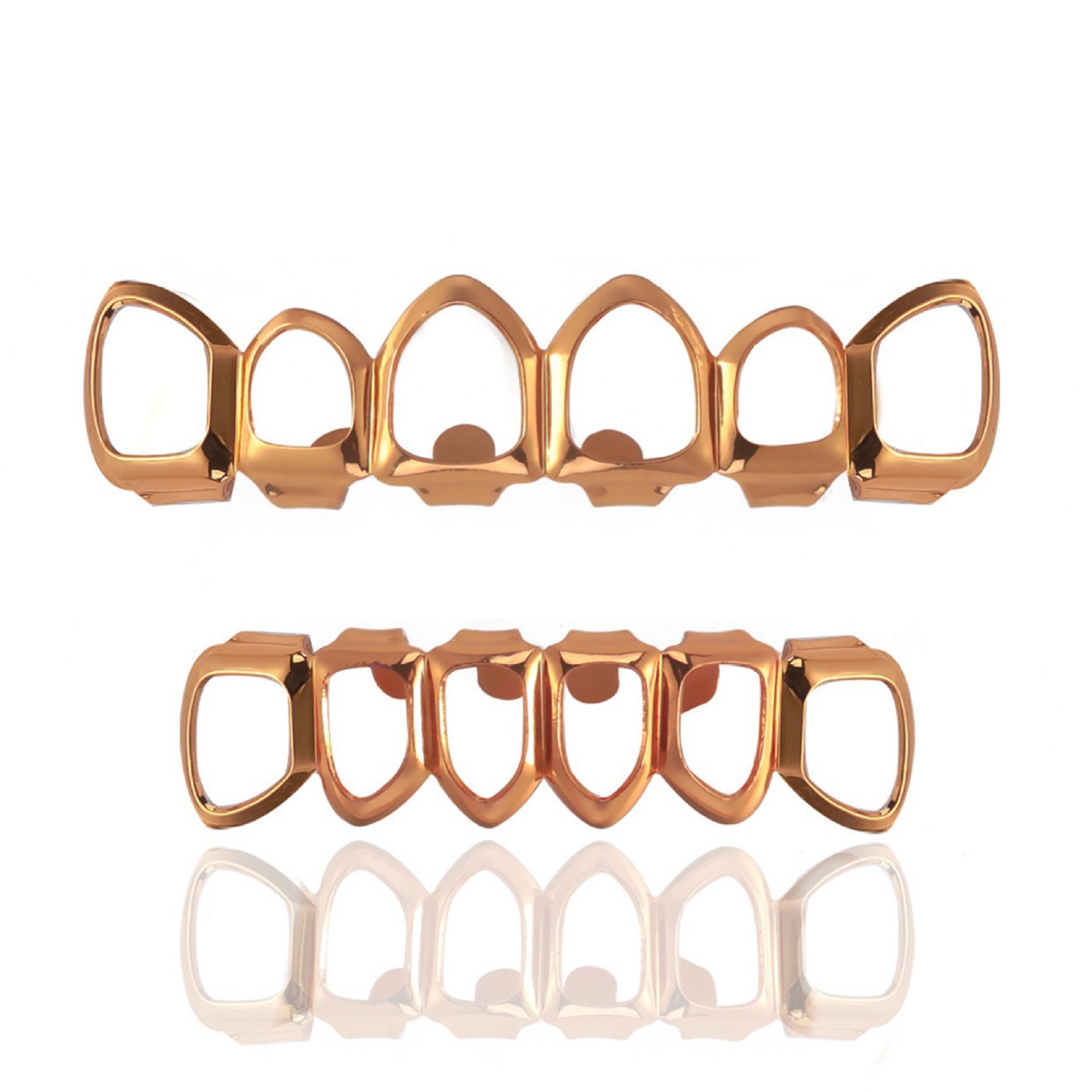 The manufacturer supplies fashionable, trendy and personalized 6-hole flat hip-hop teeth, HIPHOP trendsetters, nightclub Halloween props Specification drawing
