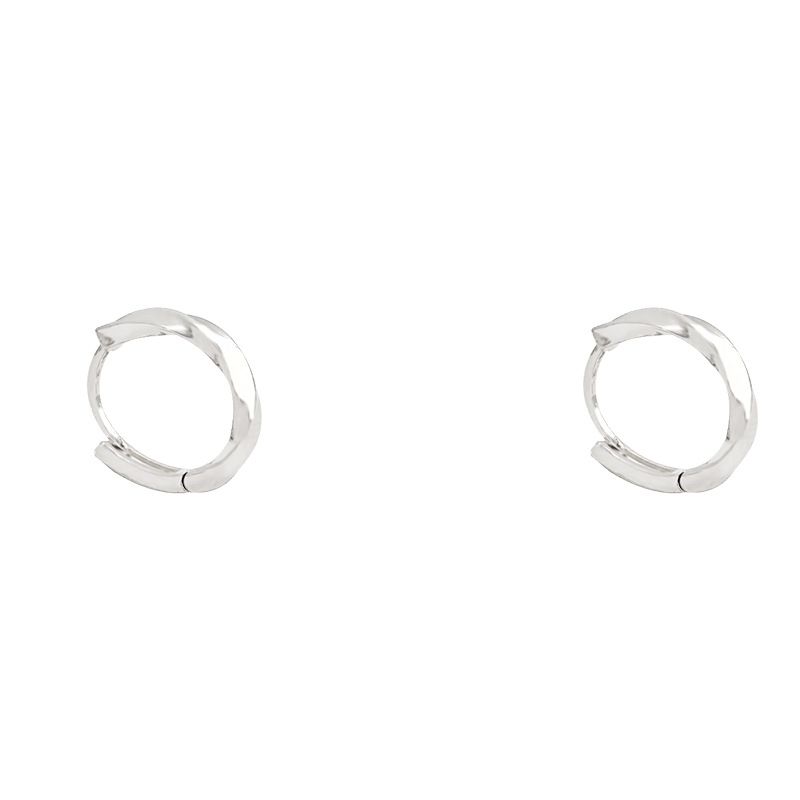 Wholesale of new Korean minimalist plain ear loops, women's light luxury, niche, and trendy twisted earrings and stud earrings Item Picture