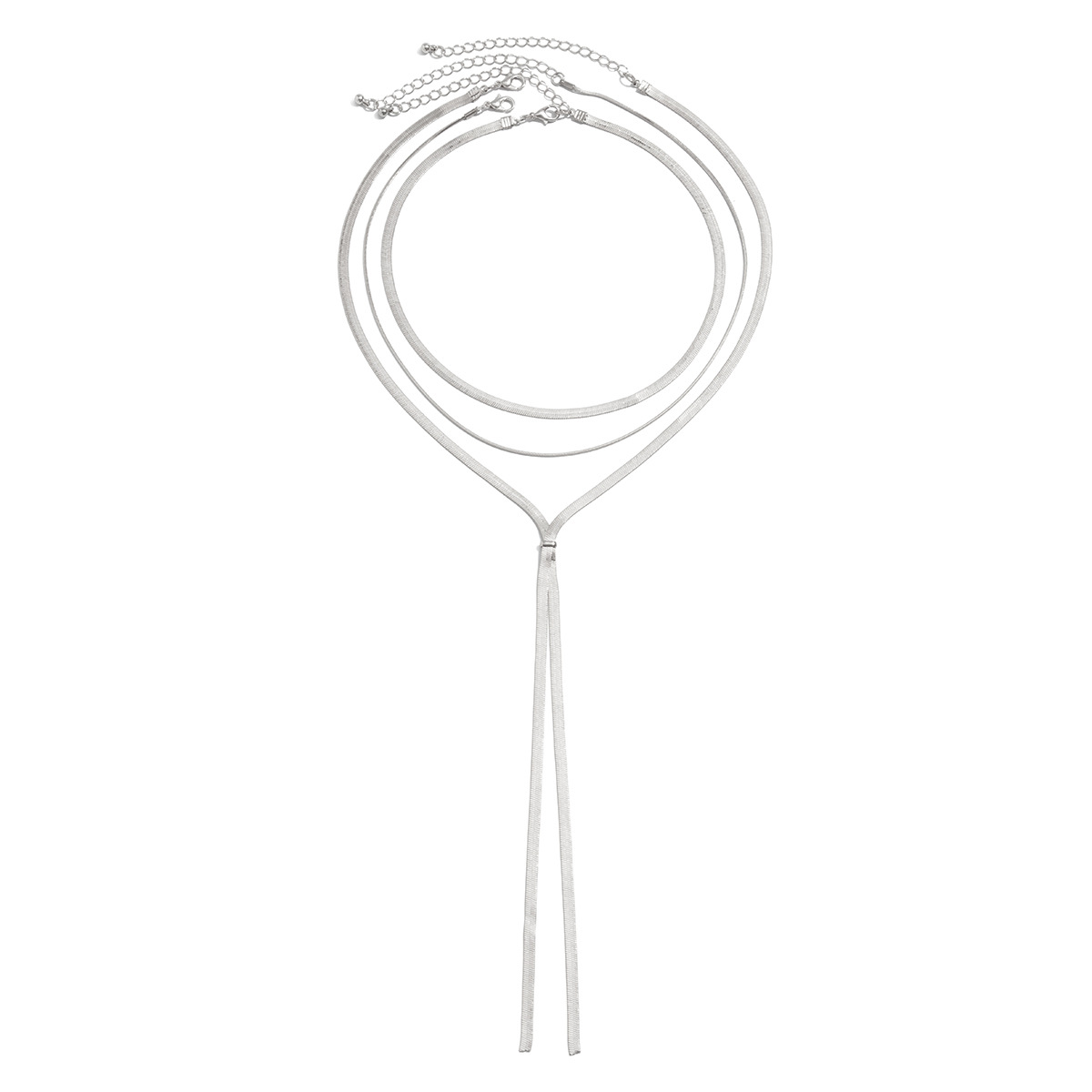 European and American cross-border accessories, personalized hip-hop snake bone chain, collarbone chain, chocker, French tassel metal chain necklace Item Picture