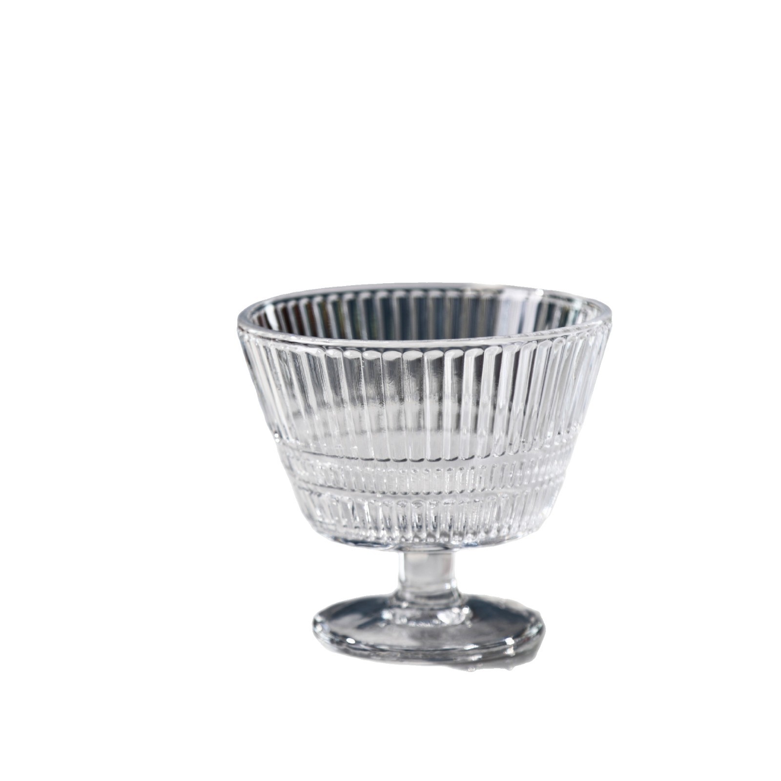 New vertical pattern retro embossed glass dessert cups, fruit ice cream yogurt cups, pudding milkshake cups can be printed with logos Application Scenario