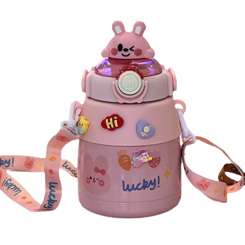 New large-capacity children's insulated cup, 304 stainless steel wholesale, high appearance level water bottle, portable DIY large-belly insulated cup Item Picture