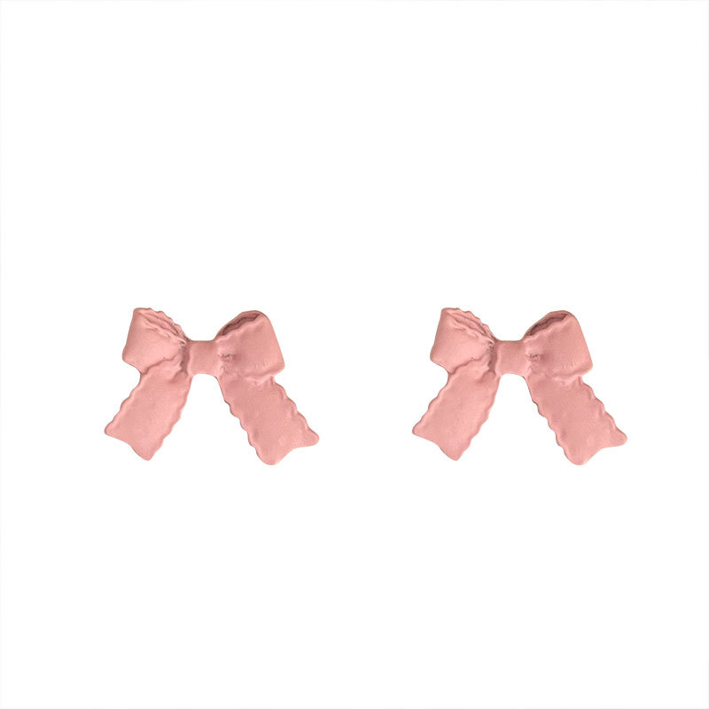 Bow stud earrings for women's summer 2025 new trendy texture earrings, simple and niche design sense earrings Item Picture