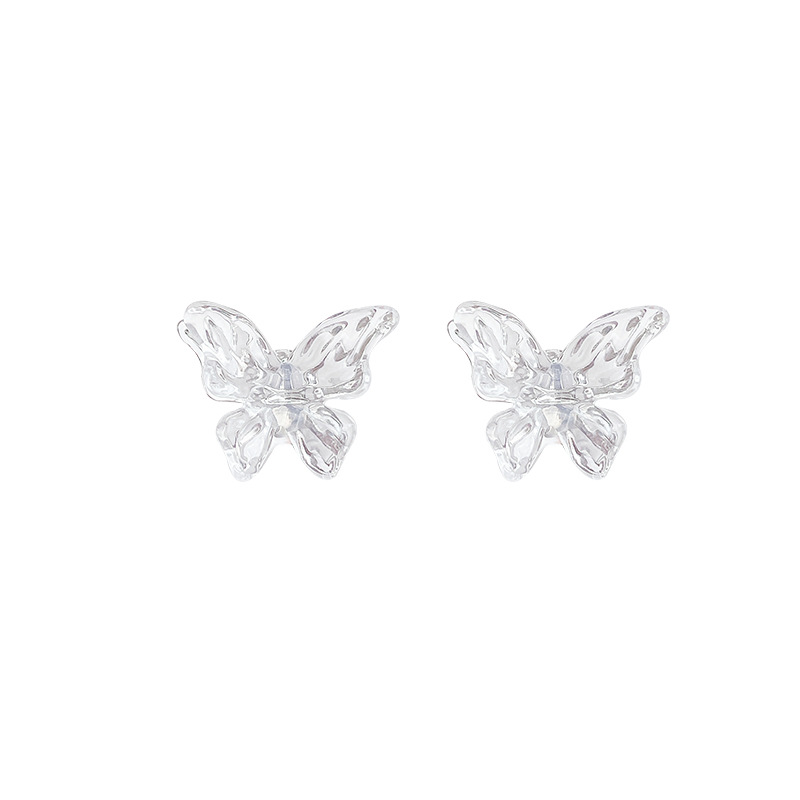 Light luxury hollowed-out transparent butterfly stud earrings for women 2024 new style, high-end and versatile earrings, super fairy-like bestsellers, Internet celebrity earrings Item Picture