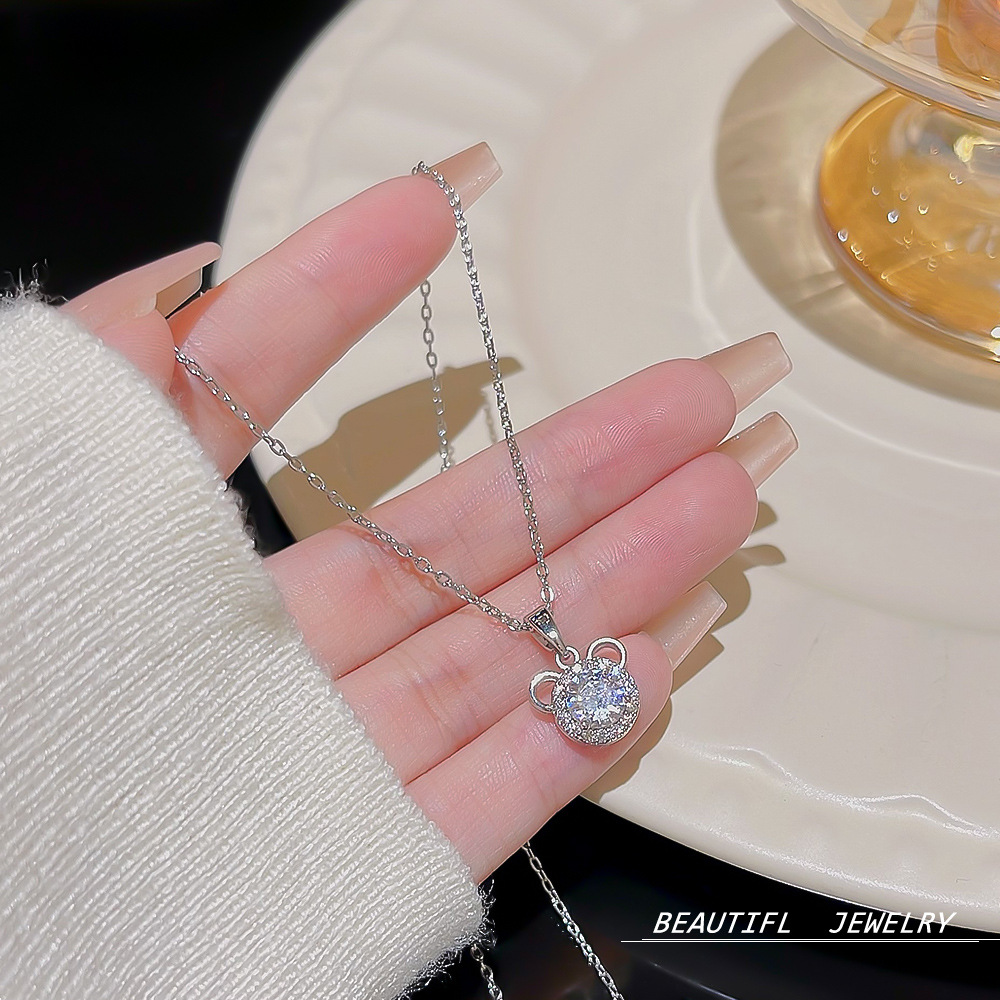 Super Flash Zircon Petal Necklace with a light luxury and niche design sense collarbone chain 2024 new style bestseller necklace accessory wholesale Specification drawing