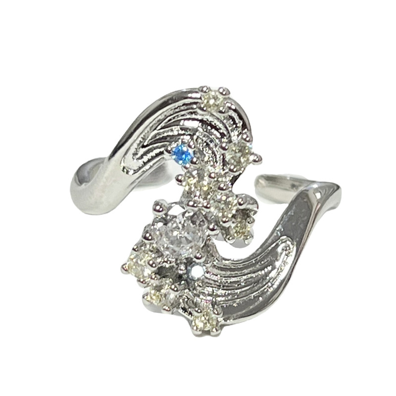 The Korean version of the Instagram cool style fishtail personality open ring is a unique sweet and cool niche design by a female Internet celebrity Item Picture