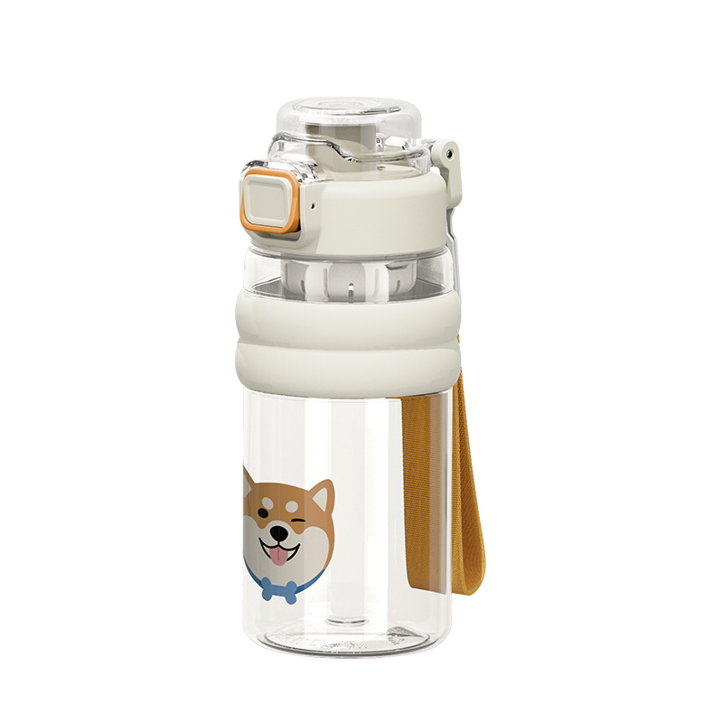 The Shiba Inu series TRitan plastic cups feature a high level of appearance, cute cartoon big-bellied cups, and plastic straws for female summer students Item Picture