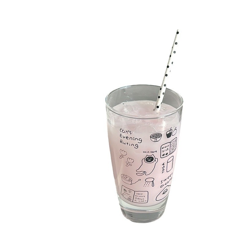 Homemade evening life Instagram large-capacity glass cups, creative juice cups, milk cups, coffee cups, breakfast cups Item Picture