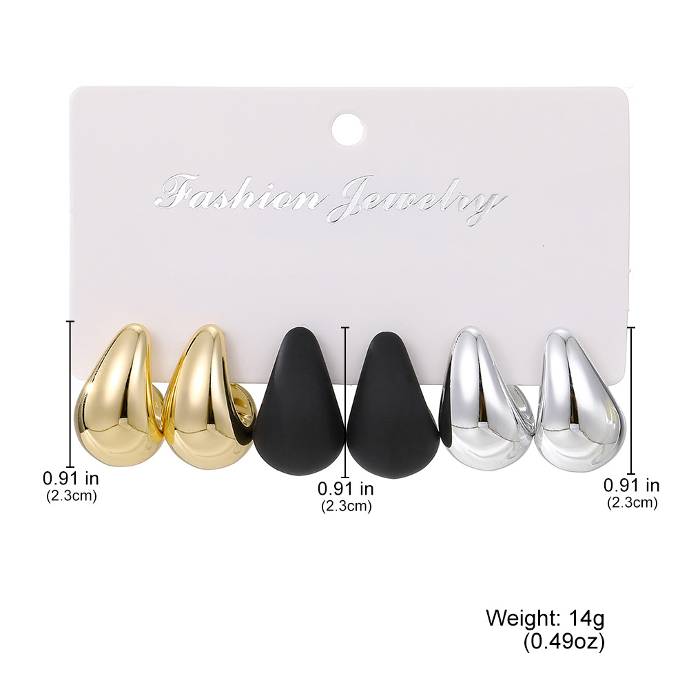 A set of multi-color cross-border women's earrings from Europe and America, with a unique and exaggerated teardrop style, is fashionable and versatile in Instagram. It features a strong sense of design and ccb earrings details Picture