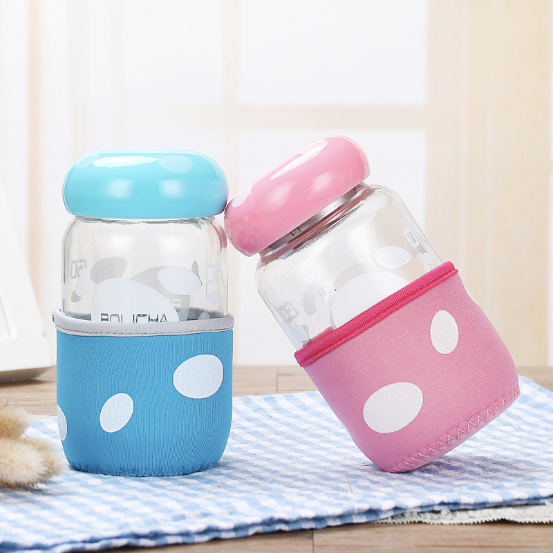 Creative glass cups, rabbit cups, gift advertisements, printed cups, penguin flower tea cups, customized printed logos Specification drawing