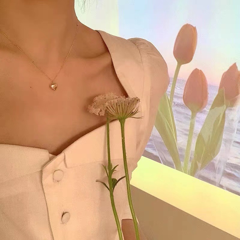 The "Heart Necklace" for women's Spring and summer, a light luxury and niche 2023 new collarbone chain design, is a stylish and elegant necklace accessory Application Scenario