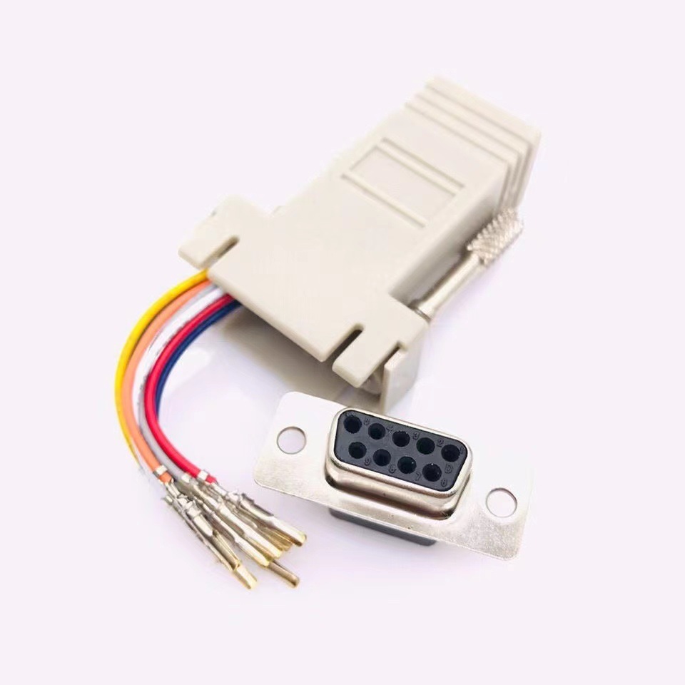 RJ45 to DB9RS232 serial port adapter, network port converter, network port to RJ45, DB9 male/female external connection details Picture