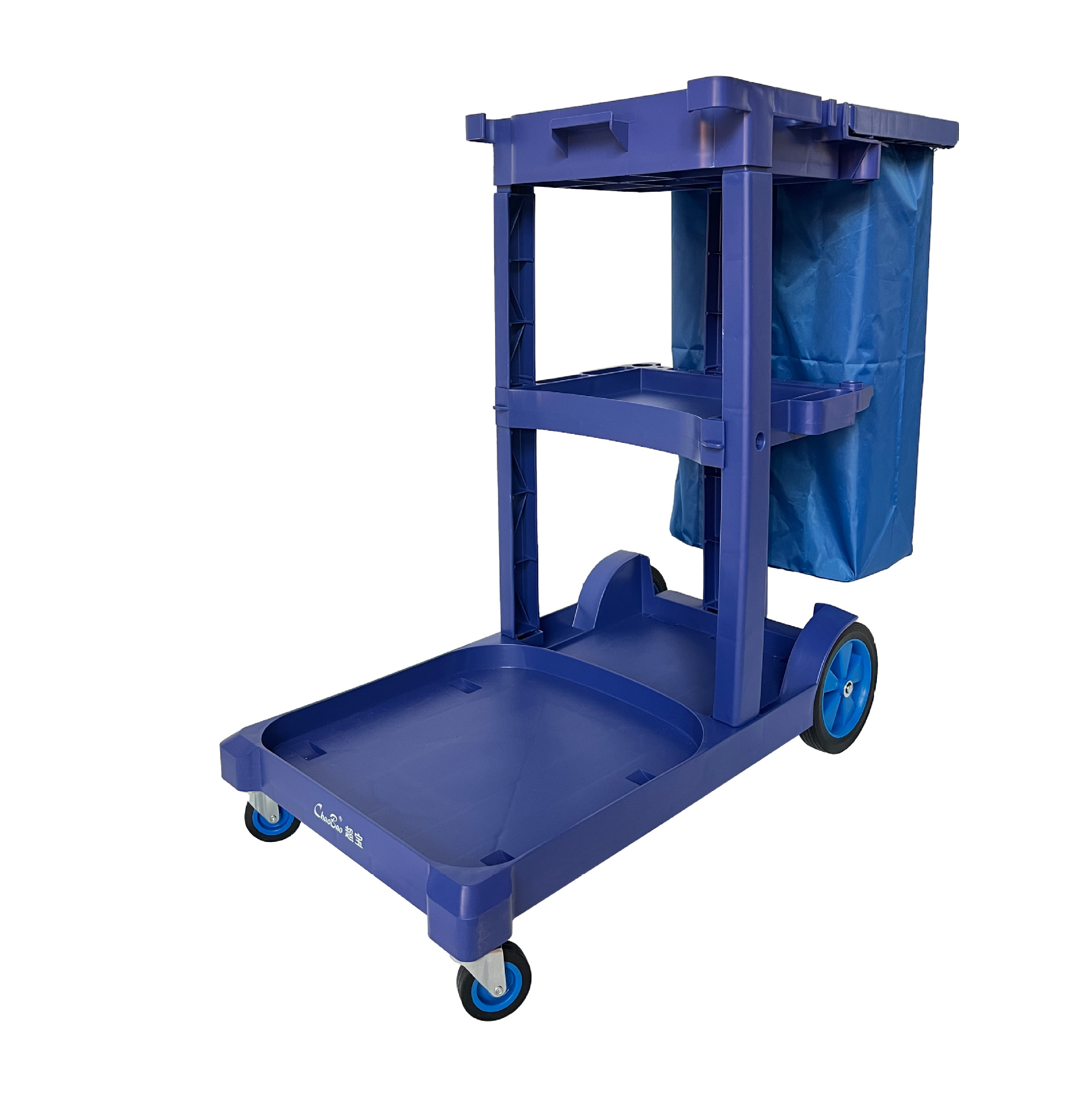 Baiyun hand-pushed tool cart, cleaning cart, sanitation cart, hotel room, restaurant, shopping mall, airport and property cleaning cart Item Picture