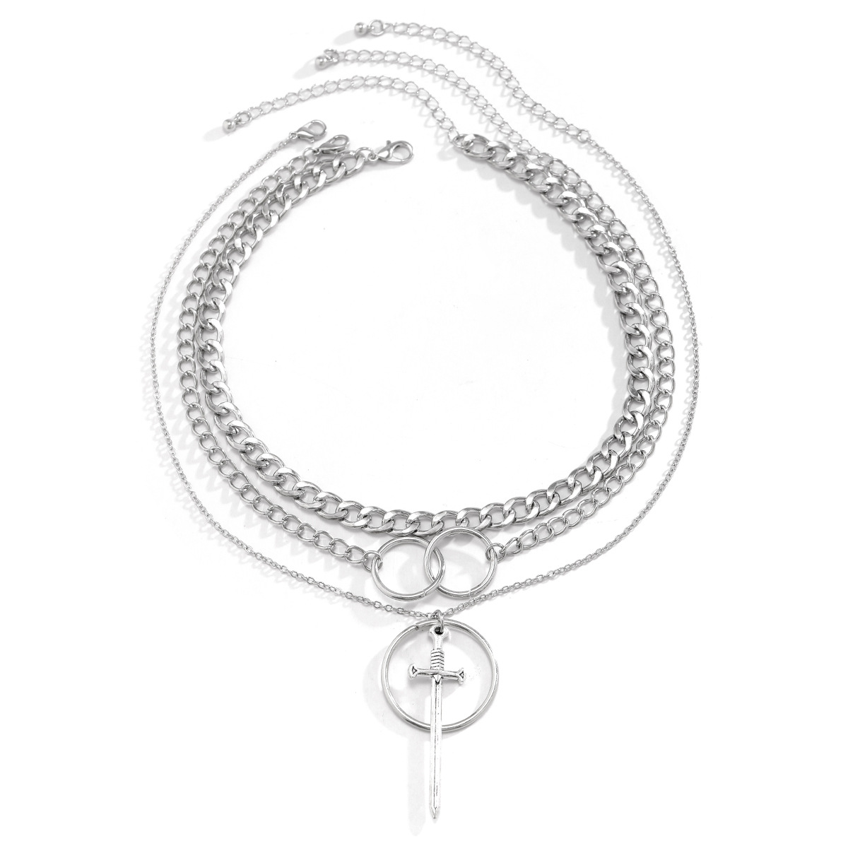 European and American cross-border jewelry necklace, a versatile and high-end metal alloy Gothic style sword and crossbow, summer new collection jewelry Item Picture