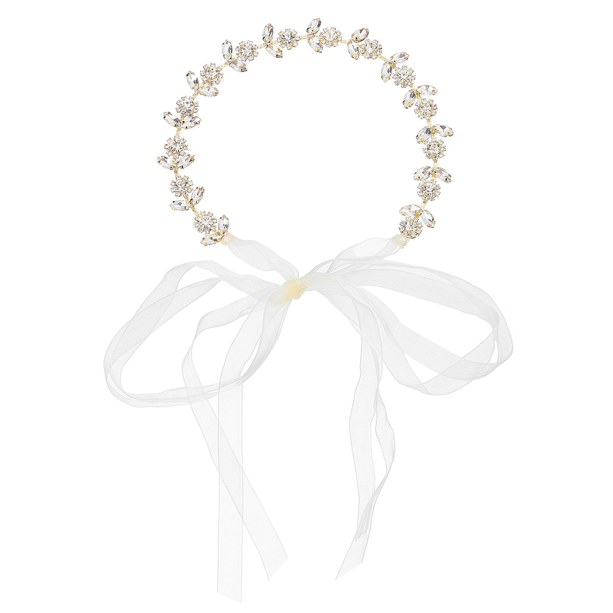 Wholesale of new European and American rhinestone headbands, simple bridal accessories, sunflower headbands, and luxurious and elegant bridal headwear Item Picture