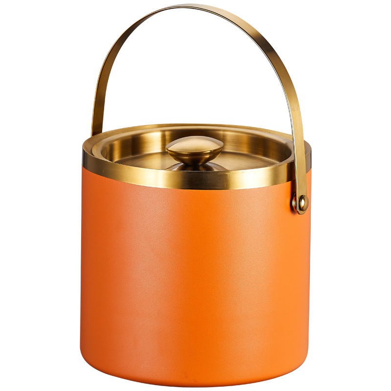 Cross-border stainless steel ice bucket with sealing ring, double-layer insulation and cold preservation, KTV champagne, red wine, beer ice cubes and ice cubes bucket Item Picture