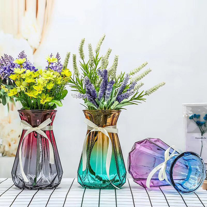 Pumpkin colorful origami glass vase, fresh flower vase, dry vase, hydroponic glass vase, decorative vase Application Scenario