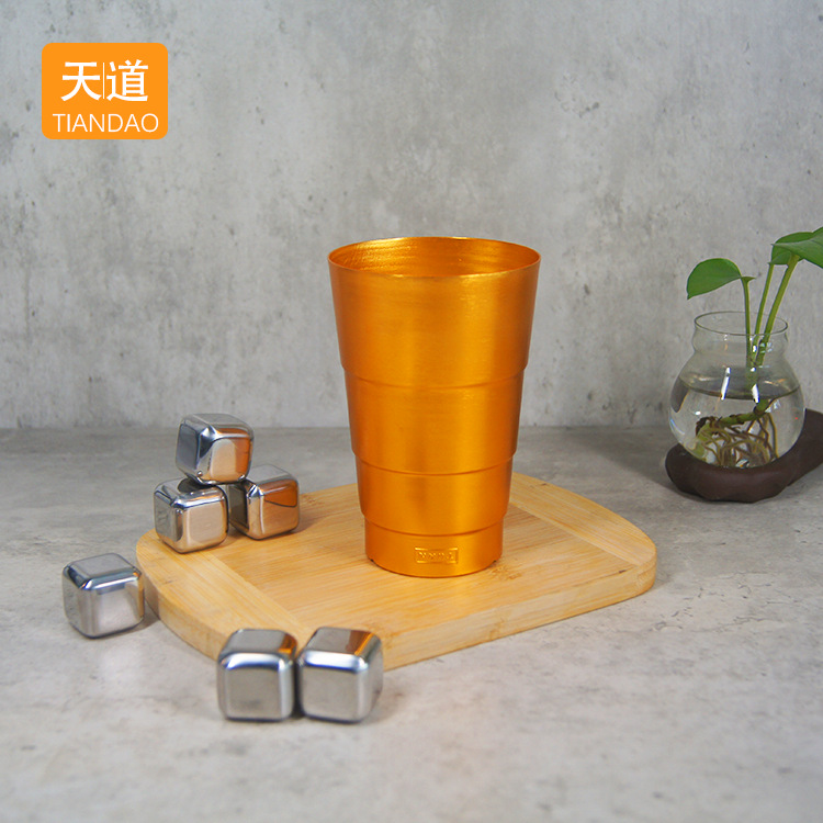 Aluminum cola cups, beer mugs, disposable bar cold drink cups, anti-drop commercial beer mugs, cocktail cups Specification drawing