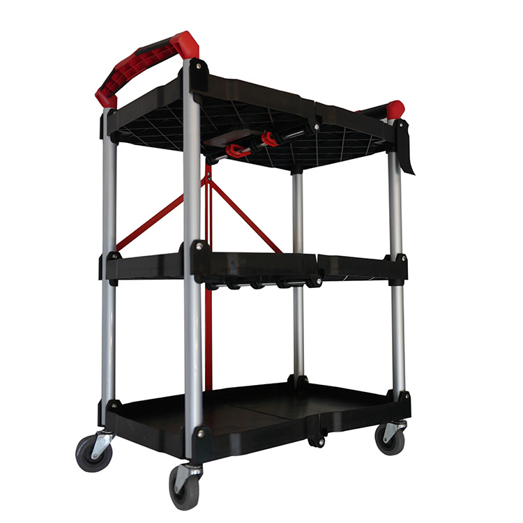 Heavy-duty thickened handcart, transporter, foldable storage, mobile tool cart, warehouse cargo trolley, turnover cart Item Picture