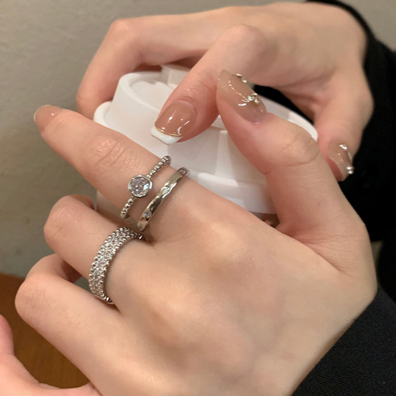 Plain ring zircon individual open ring for women, a niche design, light luxury and simple index finger ring, a high-end and cold style ring Application Scenario