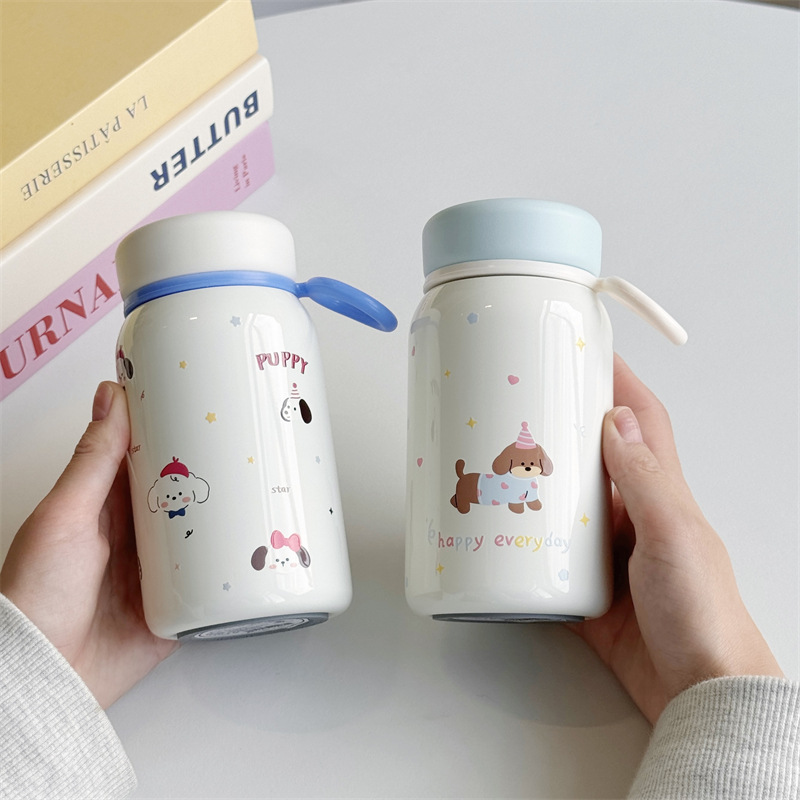 380ml small capacity pocket cup, mini and cute cartoon student and children's insulated cup, high appearance level birthday gift for girls details Picture