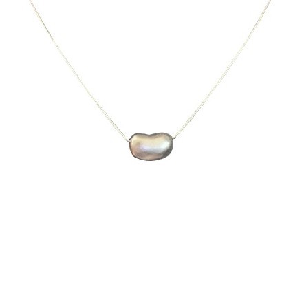 A niche and simple matte bean pendant necklace for women, a light luxury and fashionable style, a trendy and versatile necklace and sweater chain Item Picture