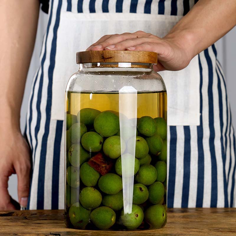Large-capacity glass sealed jar, food-grade bottle with lid, lychee and plum wine, medicinal herb and dried tangerine peel jar, wine bottle Specification drawing