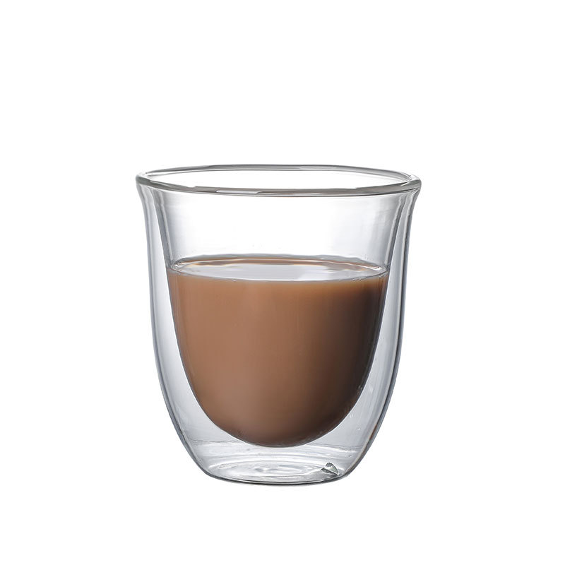 Wholesale of glass coffee cups, high borosilicate double-layer glass cups, high appearance level double-layer transparent beverage cups, insulated water cups Item Picture