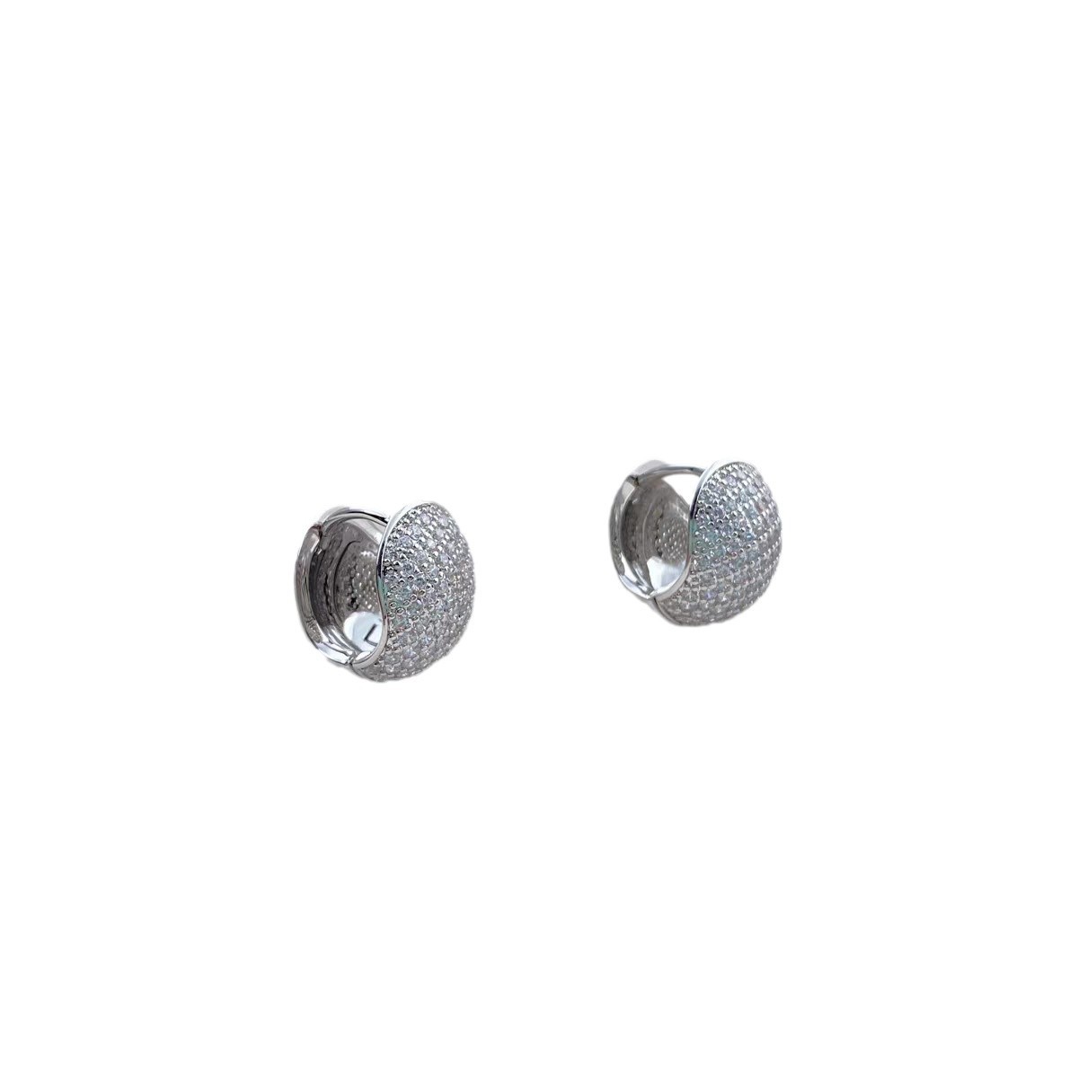 Super sparkling light luxury Full diamond ball ear buckle earrings, a new style in 2025, exuding an exquisite and high-end feel, versatile and stylish bestsellers Item Picture