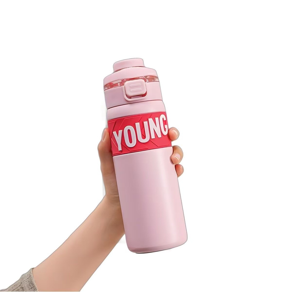 New 304 stainless steel insulated cup, high appearance level, double-drinking straw cup, creative men's and women's sports portable car water cup Item Picture