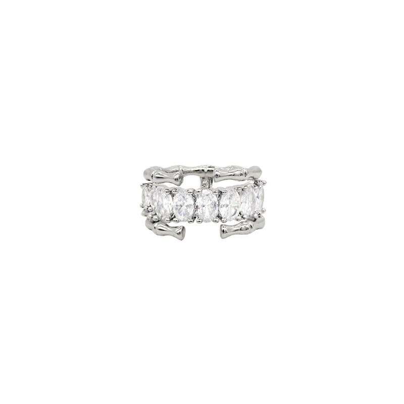A niche design zircon layered ins cold style diamond-encrusted fashionable open ring, a high-end and personalized ring trend for women Item Picture