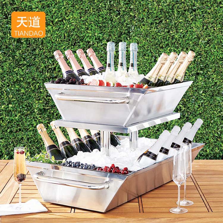 Stainless steel wine sets, freezers, beer and champagne cabinets, wine chilled, ice buckets, home, outdoor, wedding, party cold drink cabinets full figure