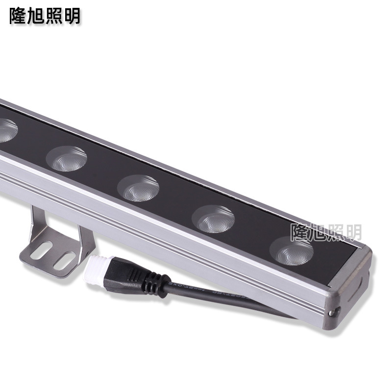 LED outdoor waterproof wall-washing light, exterior wall lighting long linear spotlight DMX512RGBW, seven-color running lantern Item Picture