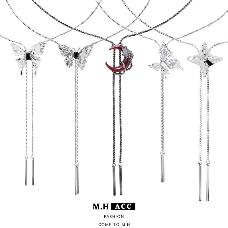 A collection of long autumn and winter necklaces with a unique design sense that can be pulled out, a fashionable and stylish sweater chain, and a high-end look for women Specification drawing