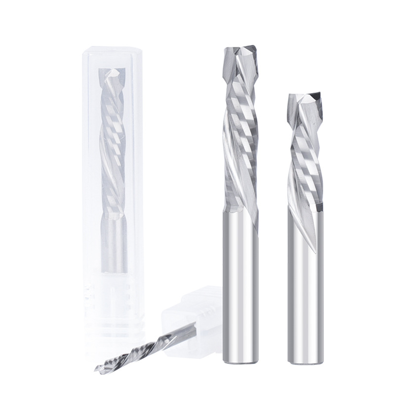 Wholesale of new cross-border double-edge composite large-slot milling cutters, double-slot helical milling cutters for down-cutting, and woodworking engraving milling cutters Item Picture