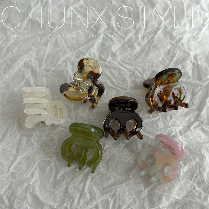 France Gold label acetic acid stylish small grab clip, small hair clipper clip, shark clip, niche and fashionable bangs clip, side clip for women Specification drawing