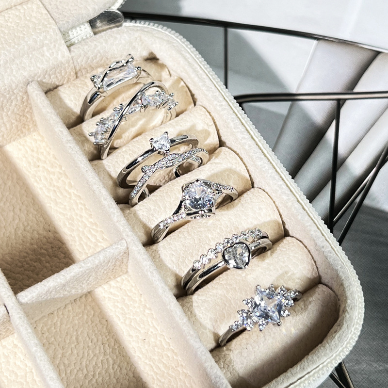 French simple geometric micro-set fashionable, light luxury and high-end open ring, women's niche design sense and personalized index finger ring Specification drawing